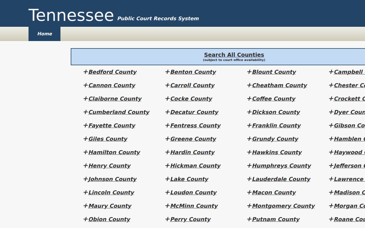 Henry County case search Tennessee records directory