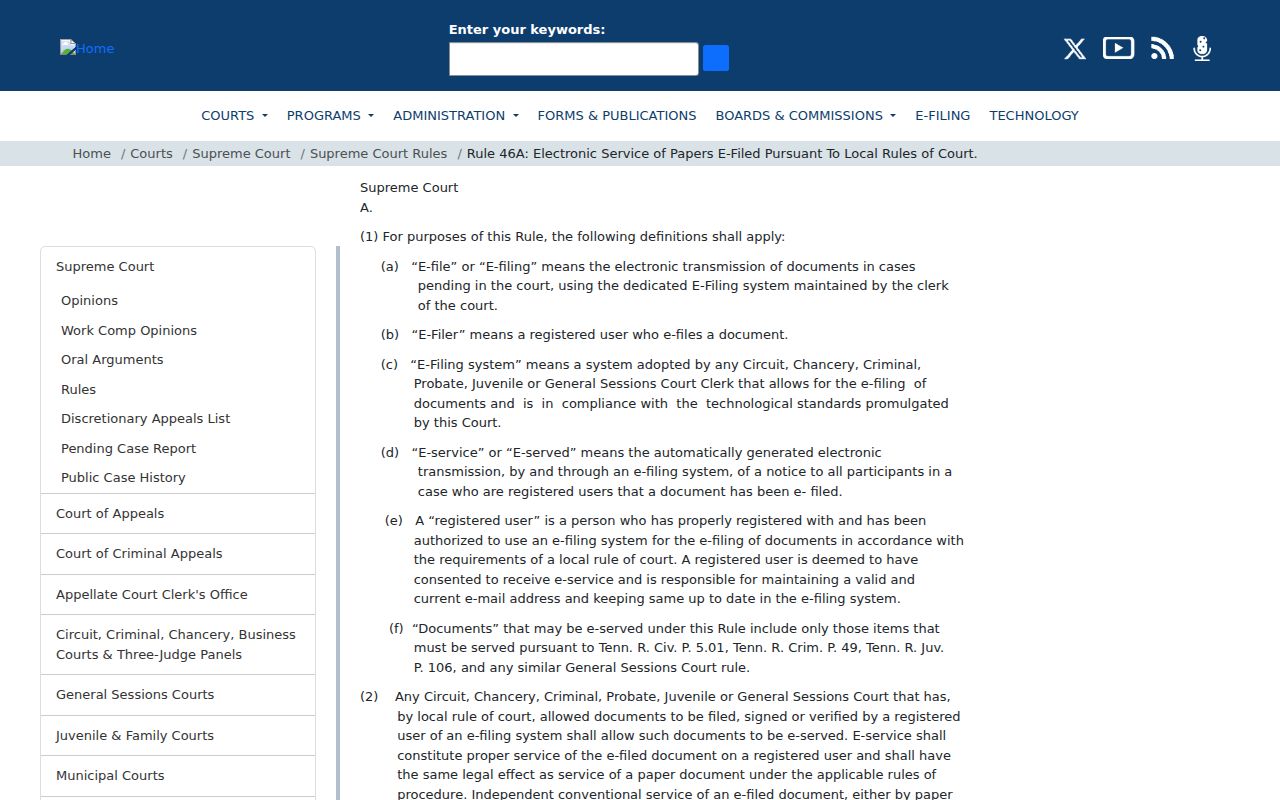 Henry County civil court docket electronic filing rule