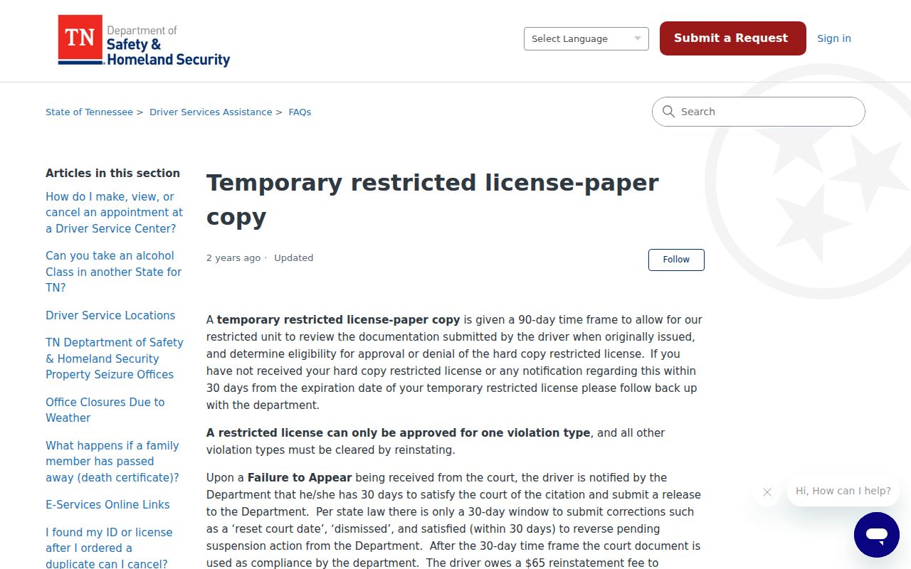 Henry County traffic court state compliance record guidance